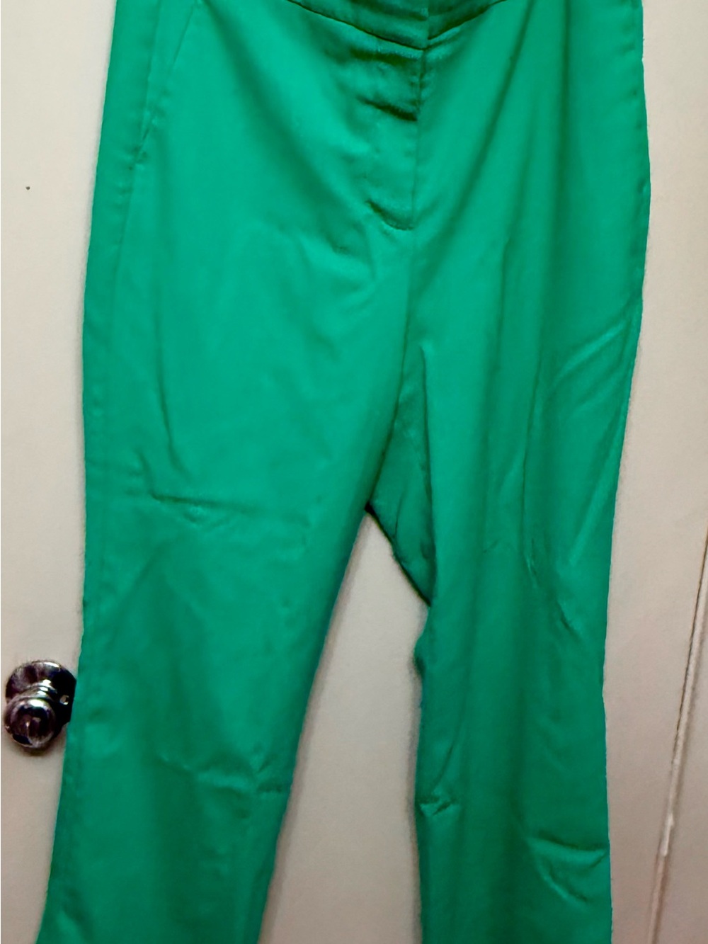 J. Crew grass green wool/polyester blend straight leg cropped suit pant